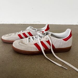 Adidas Sambas White with Orange Stripes